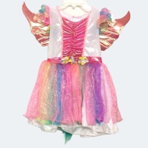 🌞 Spirit Halloween pink rainbow unicorn or fairy costume girl size 2T-4T